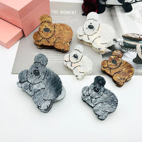 Large Medium Cute Animal Cartoon Metal Clamp Jaw Acetic Acid Haarklammer Acetate Thick Hair Claw Bear Koala Hair Clip for Women