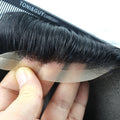 Breathable Swiss Lace Men Toupee 100% Indian Remy Human Hair Replacement System Natural Invisible Hairline Soft Male Hairpiece