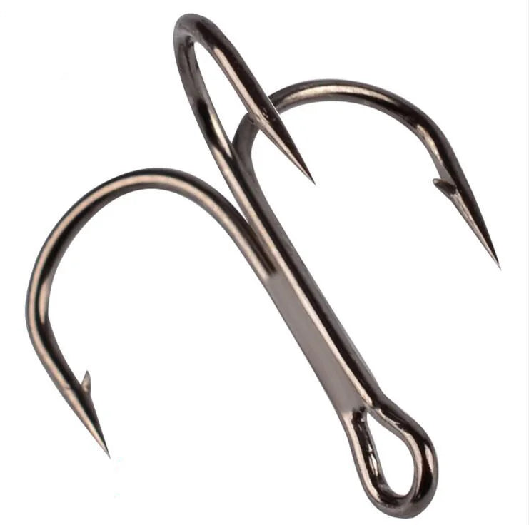 WEIHE Wholesale 50pcs/bag  Fishing Accessories 11sizes 35647 High-carbon Steel Sea Fishing Treble Hooks