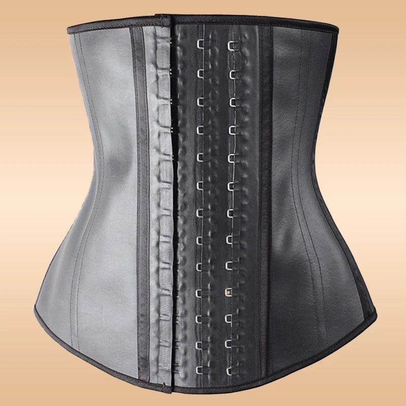 High Quality Fajas Steel Bones Body Shaper Corset Belt 100% Latex 3 Hook Waist Trainer Private Label