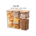 BPA Free Plastic Cereal Containers with Bamboo Lids Set for Kitchen Pantry Organization and Storage