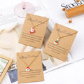 Christmas Necklace Merry Christmas Wish Card Red Oil Drop Cute Snowman Christmas Tree Socks Santa Claus Necklace for Gift
