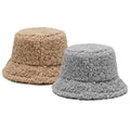 Wholesale Custom Solid Soft Warm Winter Fisherman Hat Fleece Outdoor Vacation Faux Lamb Wool Sherpa Bucket Hat Bucks Hat