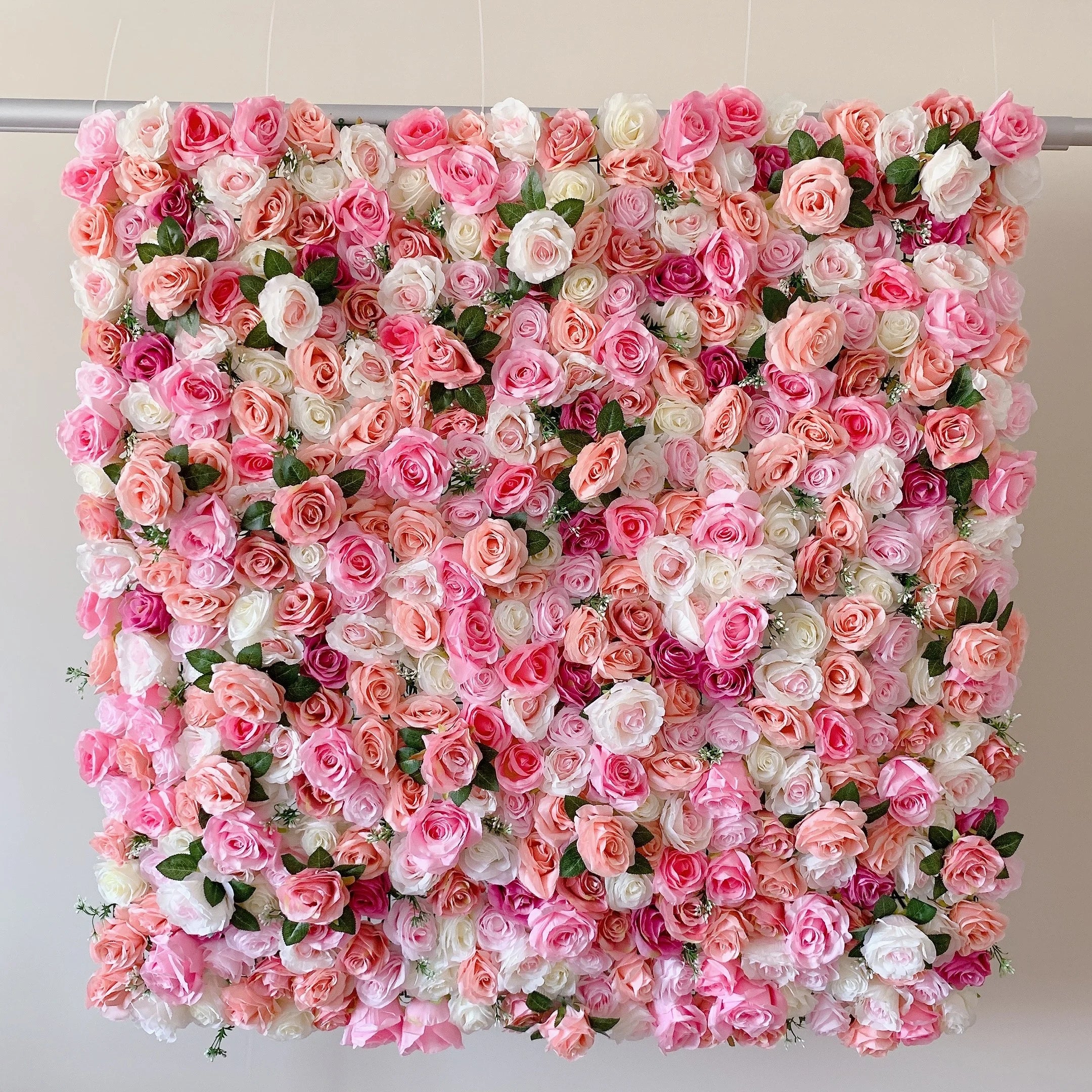 Customized Design Hot Sale pink Color Wedding Decoration  Artificial Bridal Shower Flower Wall Backdrop