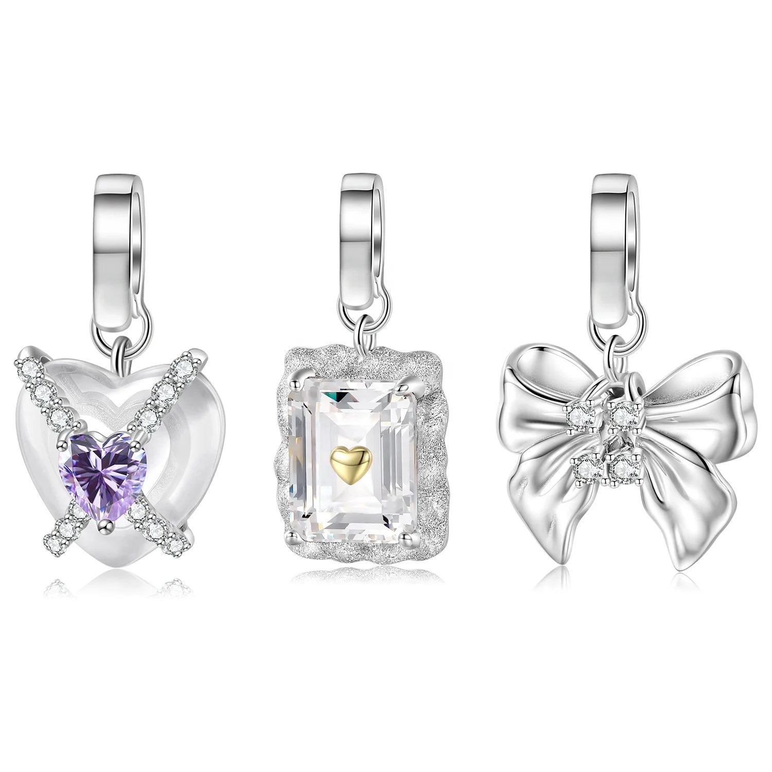 Guardian with Love Pendant with Cubic Zirconia Authentic 925 Sterling Silver Beads for Women Charm Bracelet Necklace Jewelry
