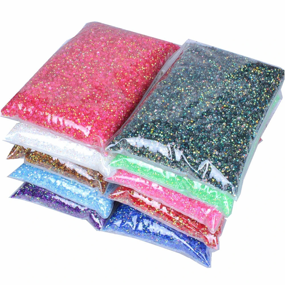 Hot Sale Jelly AB Colors 100000pcs 3mm 3D Nail Gems Flatback Glue Stones Resin Rhinestones DIY Phone Shoes Hotfix Garment