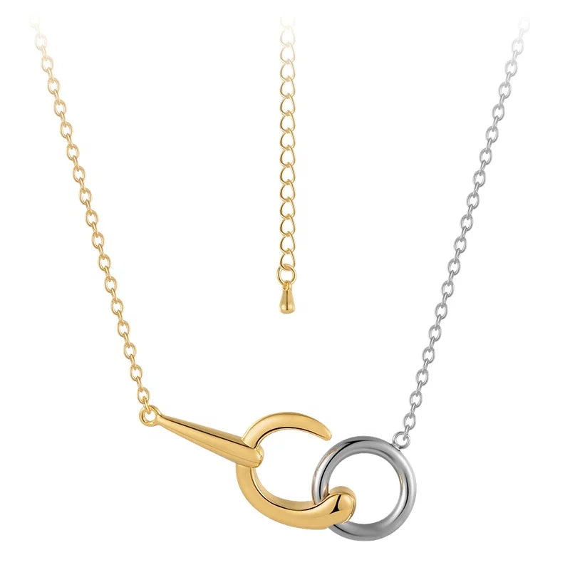 Original Design 18K Gold Plated Brass Jewelry Chain Geometric Round Mix Color Pendant Accessories Necklaces P223316