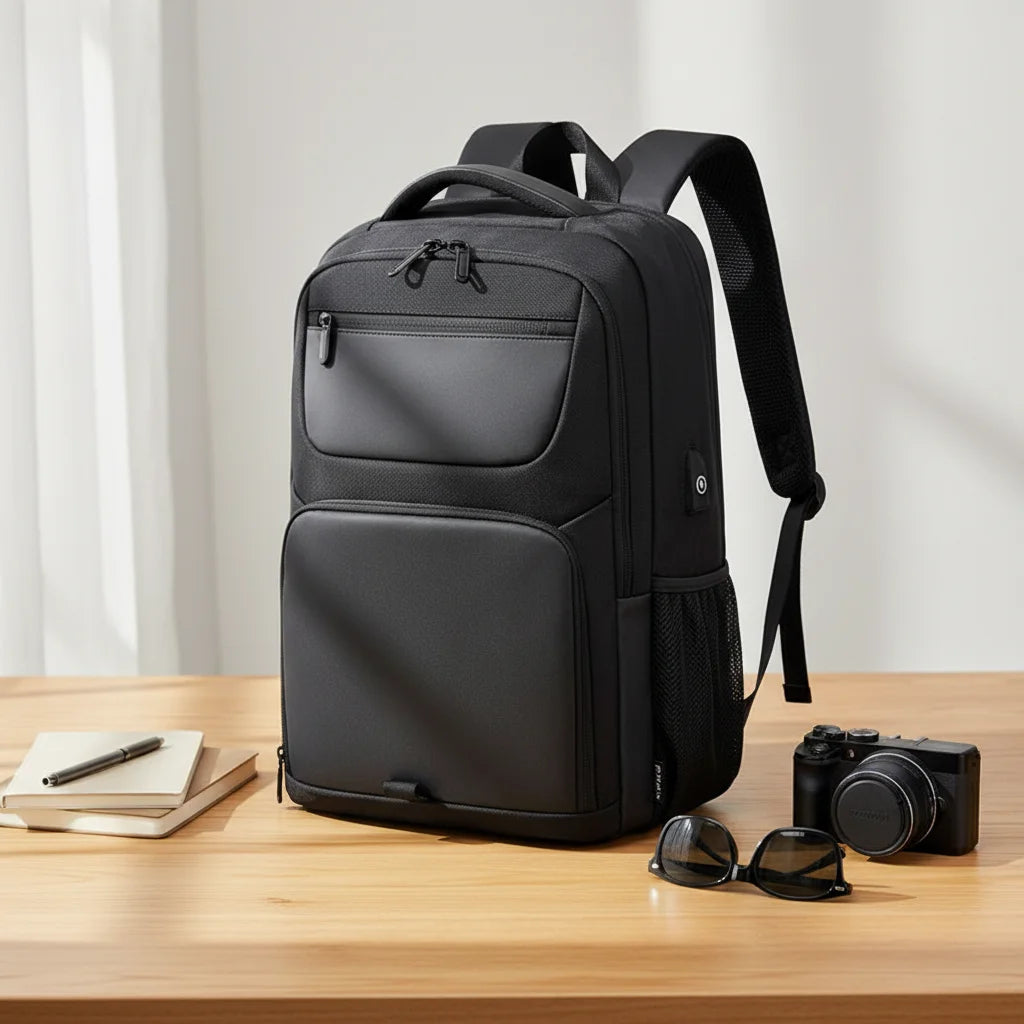 Back Bag for Men Large Capacity Computer Bag 15.6 17.3 Inch USB Leisure Mens Waterproof Travel Laptop Backpack Canvas Oxford
