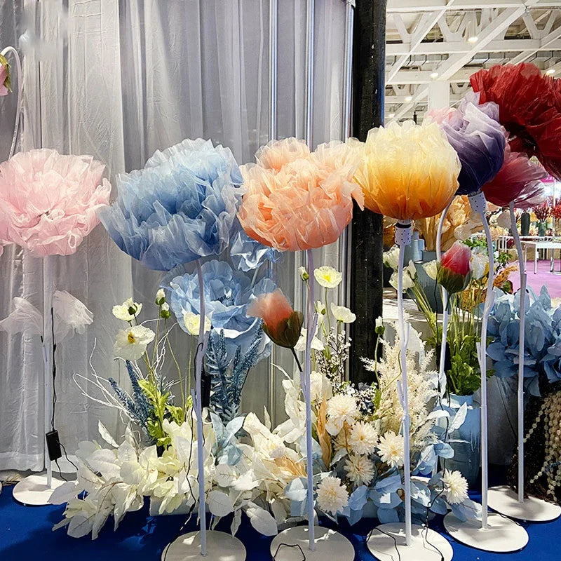 Flower Large Electromechanical Opening Closing Mechanical Giant Artificial Flower Wedding Stage Props for Wedding Decoration