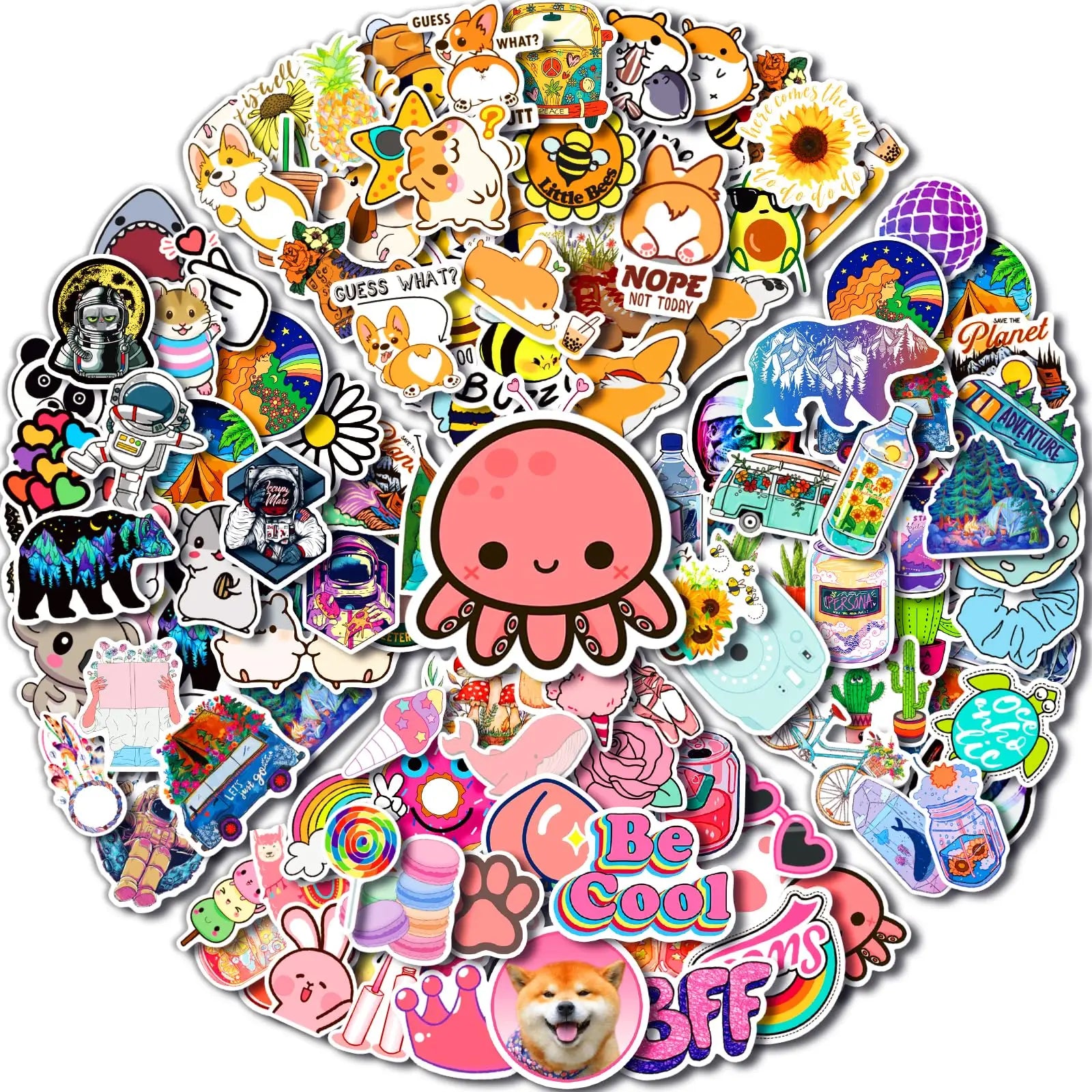 Custom Cute Colorful Waterproof Stickers for Water Bottles Skateboards Notebooks Laptop Stickers for Kids