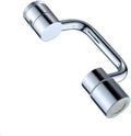 Extended Faucet Head C Arm Faucet Aerator 1080 Degree Rotation 2 Water Outlet 55/64 Female Thread Brushed Brass Design