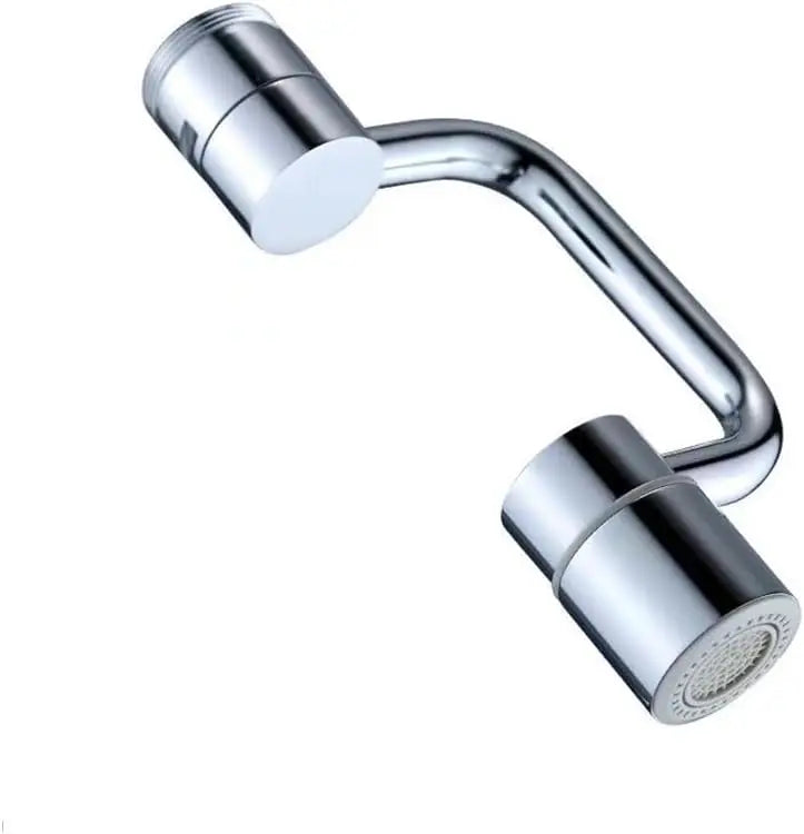 Extended Faucet Head C Arm Faucet Aerator 1080 Degree Rotation 2 Water Outlet 55/64 Female Thread Brushed Brass Design