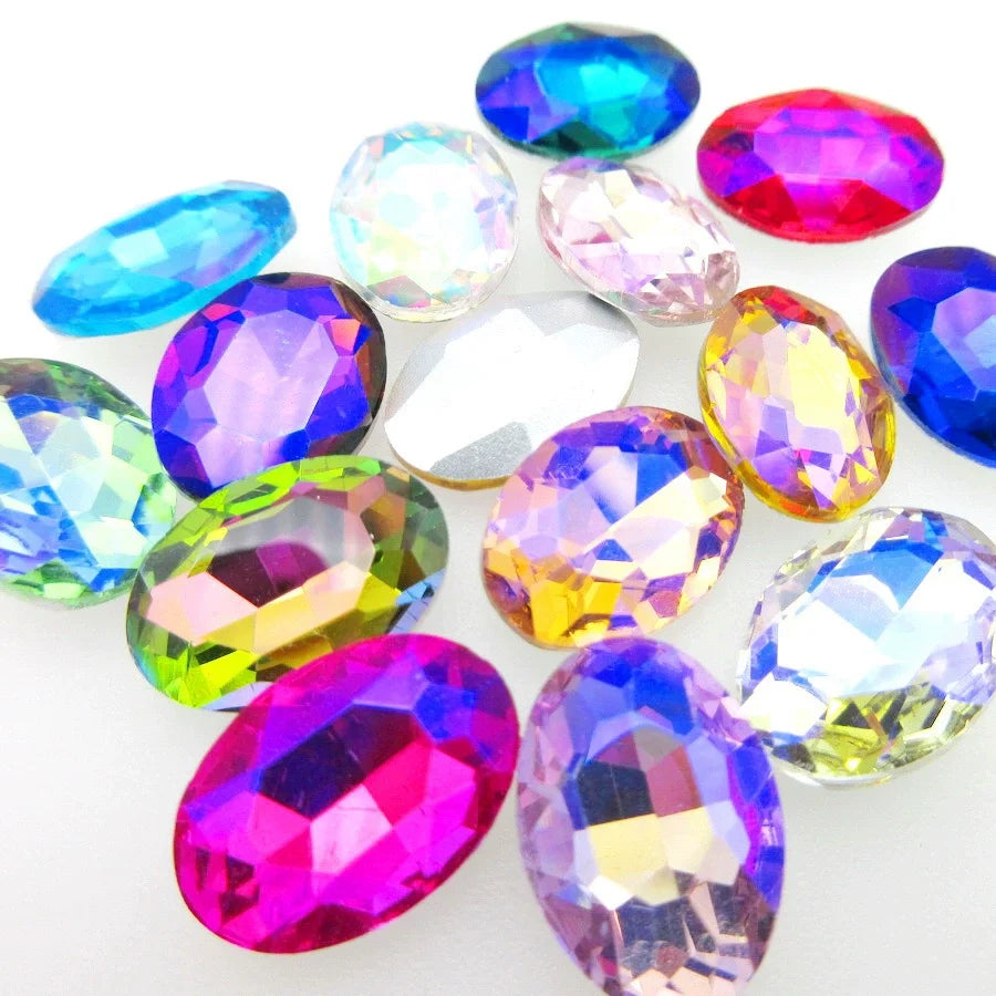 Oval Shape Point Back Crystal Glass Rhinestone for Jewelry Making