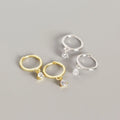 Wholesale Fine Jewelry 925 Sterling Silver Gold Plated Round Small Cz Charm Earrings for Women Huggie Hoop Earrings