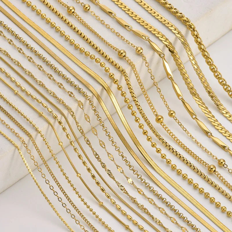Stainless Steel Chain Necklace for Men Women Waterproof Hypoallergenic Unisex Jewelry Chain for Necklace Making Wholesale