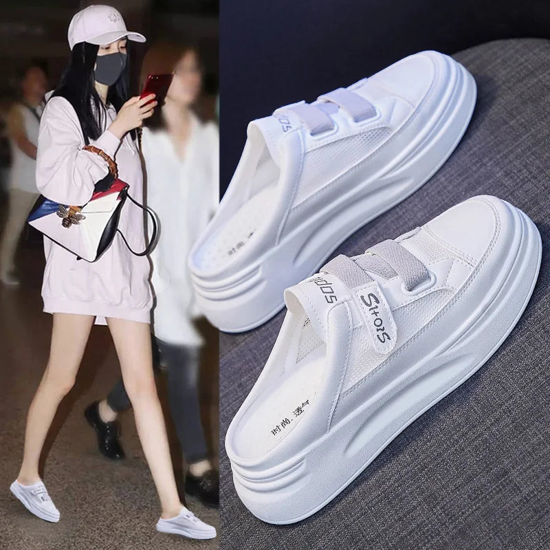 Summer New Breathable Casual Shoes Comfortable Thick Sole Slippers Fashion Versatile Walking Shoes
