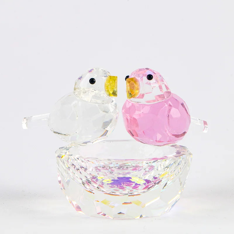 Manicure  Tools Octagonal High-end Large Crystal Nail Glass Liquid Cup with Bird Accessories Lid Nail Art Acrylic Liquid Bowl