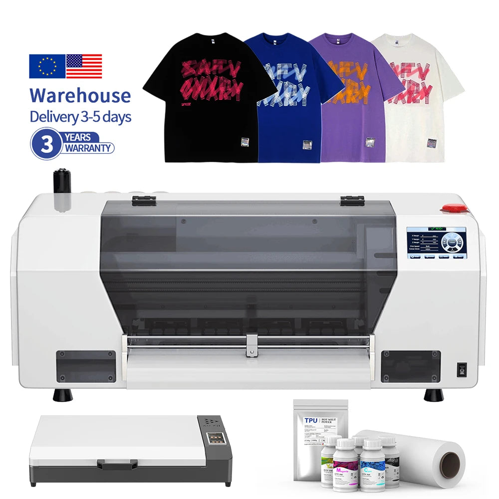 Europe Warehouse Low Budget A3 DTF Flatbed Printer Heat Transfer ROLL 33CM Pet Film t Shirt DTF Printer for Epson XP600 Head