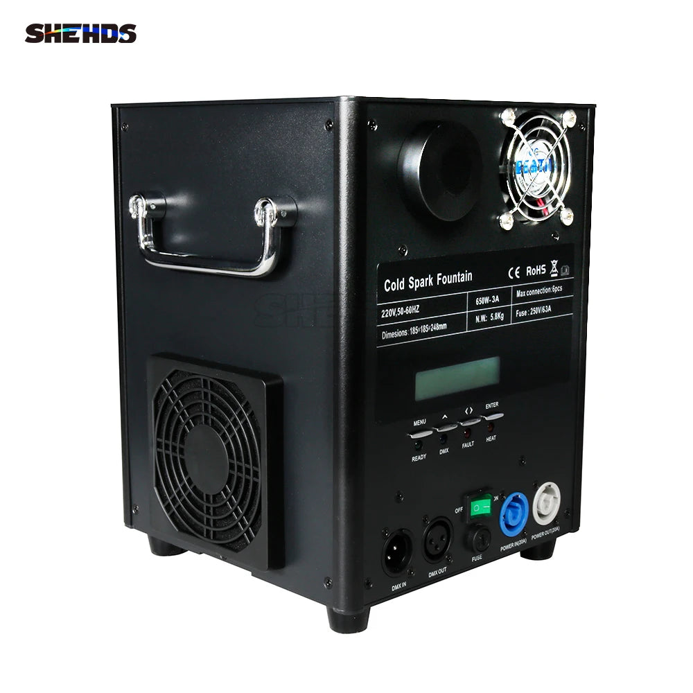 US Stock Special Effects Wedding DMX Remote Control 650W Cold Spark Machine Wireless SHE-Spark650W