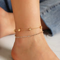 HOVANCI Anklets Vendor 5 Multilayered Lock Snake Chain Anklet for Women Trend Gold Butterfly 3Pcs/Set Foot Bracelet Anklets