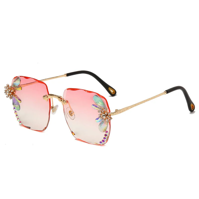 Women's Summer New Ins Sunglasses Women's Diamond-studded Korean Version of the Trend of Street Shooting UV protection