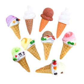 Hot Sale New 3d Miniature Fake Ice Cream Cone Design Kids Elf Prop Diy Resin Charm