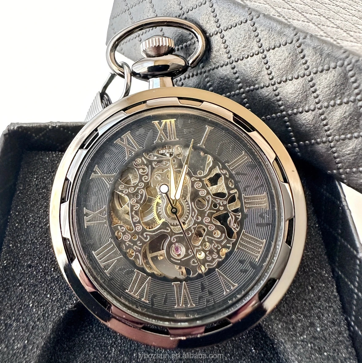 Skeleton Hollow Mechanical Watches Hand Winding Wheel Mechanical Pocket Watches