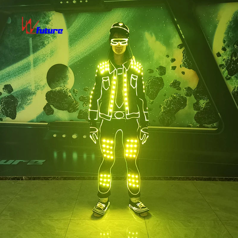 Suits LED Clothes Luminous Costumes Glowing Shoes Light Clothing Men EL Wire Dancer Clothes