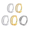 ASTM F136 Titanium Piercing 16G Fashion Earrings Nose Septum Hoop Ring Double-row CZ Sparkling Women Daily Wear Jewelry