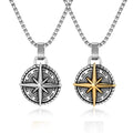 2025 Vintage Kompass Compass Stainless Steel Pendant Necklace Nautical Way Guidance Fashion Jewelry Necklace for Men Gift