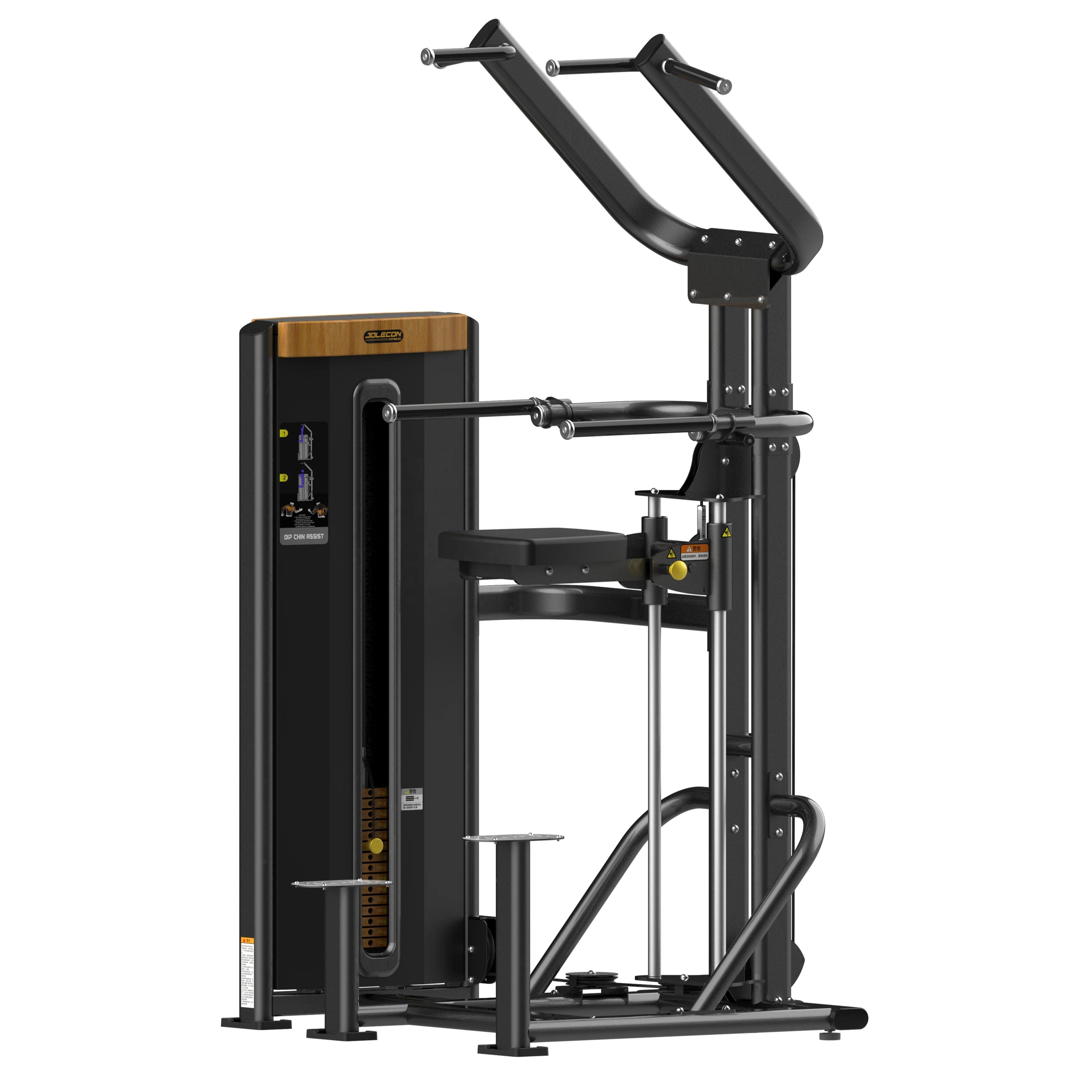 JLC Fitness Weight Stack Dip Chin Assist Machine Commercial Use Center Chin up Assisted Dip Selectorized Fitness Equipment