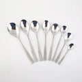 Customized High-quality Stainless Steel Silver Tableware Unique Grain Pattern Tableware Set