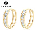 Passed Diamond test GRA Certification for 14K Yellow Gold Hoops 0.48CTW Moissanite Hoop Earrings for Women Men