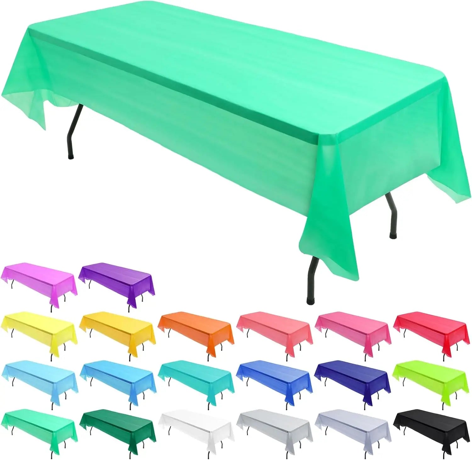 Disposable PE Plastic Classic Rectangle Tablecloth 54x108 Inch (137x274cm) Decorative Cover for Parties & Birthdays