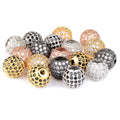 8mm Gold Jewelry Accessories Micro Paved Cubic Zirconia Crystal Rhinestone Round Beads for Diy Making