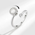 Trendy Luxury Gold S925 Silver Rings Open Adjustable Bridal Stone Rings Korean Blink Diamond Rings for Women Girls Jewelry