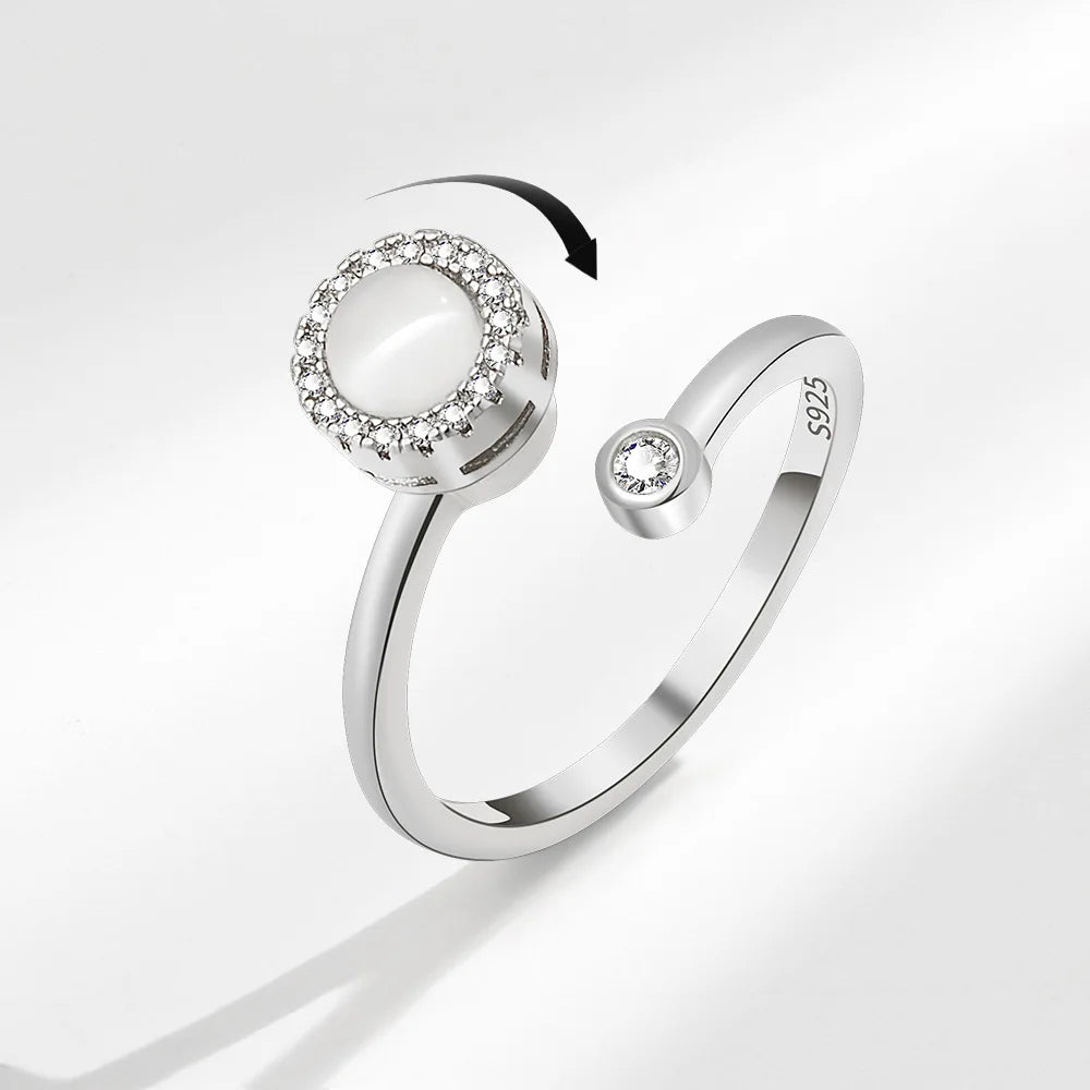 Trendy Luxury Gold S925 Silver Rings Open Adjustable Bridal Stone Rings Korean Blink Diamond Rings for Women Girls Jewelry