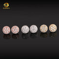 Fine Jewelry Fashion Hip Hop Round Iced Out Stud Moissanite Diamond Mens 925 Silver Earrings