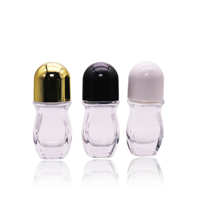 Ready Ship Clear Cosmetic Glass Roll-on Bottles 30ml 50ml Empty Roller Bottles for Essential Oils Skin Care Cream Face Cream