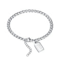 Wholesale Letter Pendant Couple Bracelet Stainless Steel square Charm Bracelet