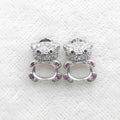 Sterling Silver 5*7mm Semi Mount Stud Earrings Empty Support Blank Claws Setting S925 Base Without Center Stone for DIY Inlay