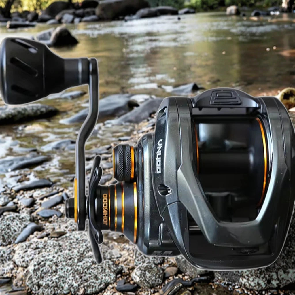 HASIDA LN400 All Metal Baitcasting Reel 12-15KG Drag 5-9BB Stainless Steel Bearings Left Hand Anti-Reverse System for Fishing