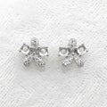 Sterling Silver 3*3mm Semi Mount Stud Earrings Empty Support Blank Claws Setting S925 Base Without Center Stone for DIY Inlay