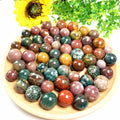 1.5-2.2cm Small Crystal Balls Ocean Jasper Sphere Mixed Color Nature Stone Sphere for Sale