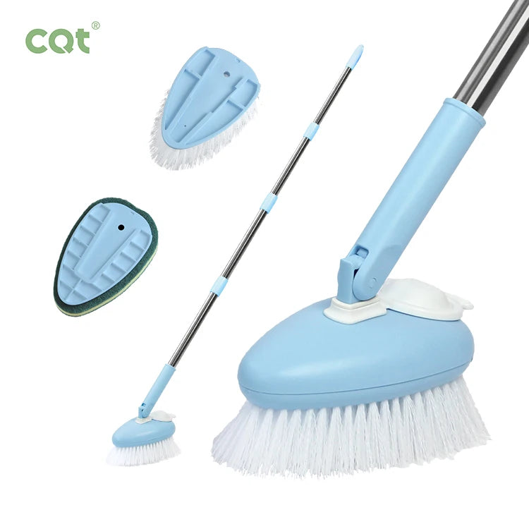 New Arrival Long-Handle ABS Material Bathroom Brush Scrubber Stainless Steel Design for Bathing and Soap Dispensing