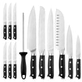 14-Piece Japanese Style Kitchen Knife Set 5cr15mov Stainless Steel Chef Carving Knife 7 Inch Bamboo ABS Handle Perfect Gift