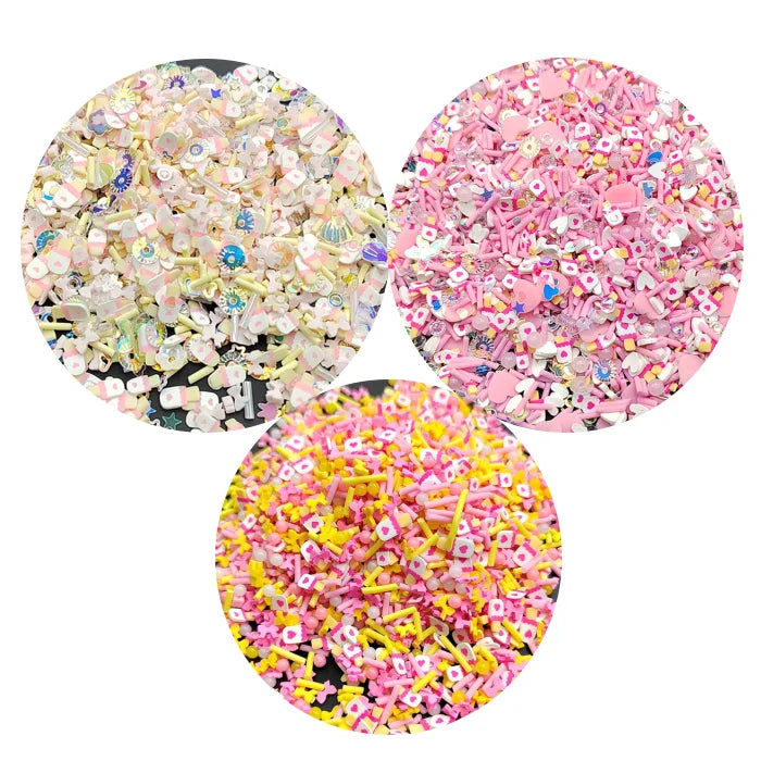 Mix Popsicle Polymer Clay Mix Slices Candy Rhinestone Beads Mix for Nail Art Stickers Slime Filling Craft