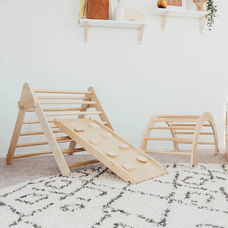 Wooden Climbing Triangle Indoor Kids Play Gym Playground Climbing Frame