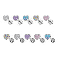 New ASTM F136 G23 Titanium Heart Shape Nose Stud Multicolor CZ Inlay Ear Cartilage Tragus Helix Lobe Women Body Piercing Jewelry