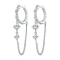 925 Sterling Silver Zircon Moissanite Earring Personalized Tassel Hoop Earrings Exquisite Ear Buckle Earrings Women Gift Jewelry
